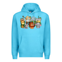 Ocean Blue cute baby safari animals coffee cups Premium Hoodie - texasbilliewilder