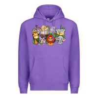 Purple cute baby safari animals coffee cups Premium Hoodie - texasbilliewilder