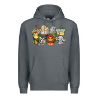 Rock cute baby safari animals coffee cups Premium Hoodie - texasbilliewilder