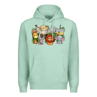 Seafoam cute baby safari animals coffee cups Premium Hoodie - texasbilliewilder