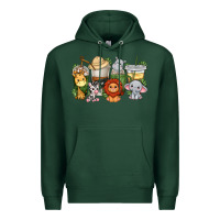 Sports Green cute baby safari animals coffee cups Premium Hoodie - texasbilliewilder