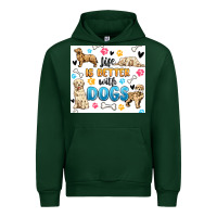 Forest Green life is better with dogs Urban Hoodie - MaliasSmallBusiness