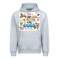 Heather Grey life is better with dogs Urban Hoodie - MaliasSmallBusiness