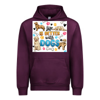 Mauve Wine life is better with dogs Urban Hoodie - MaliasSmallBusiness
