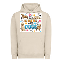Pigment French Oak life is better with dogs Urban Hoodie - MaliasSmallBusiness