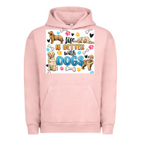 Pigment Salmon life is better with dogs Urban Hoodie - MaliasSmallBusiness