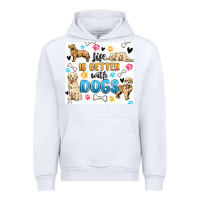 White life is better with dogs Urban Hoodie - MaliasSmallBusiness