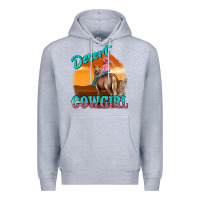 Heather Grey desert cowgirl Premium Hoodie - texasbilliewilder