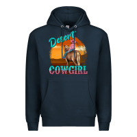 Navy desert cowgirl Premium Hoodie - texasbilliewilder