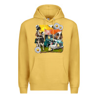 Antique Gold cowhide farm truck with farm animals Premium Hoodie - texasbilliewilder