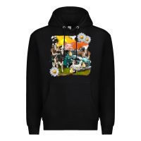 Black cowhide farm truck with farm animals Premium Hoodie - texasbilliewilder