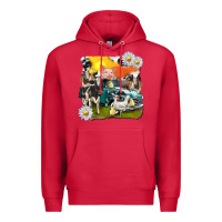 Cardinal cowhide farm truck with farm animals Premium Hoodie - texasbilliewilder