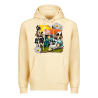 Pina Colada cowhide farm truck with farm animals Premium Hoodie - texasbilliewilder