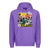 Purple cowhide farm truck with farm animals Premium Hoodie - texasbilliewilder