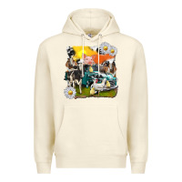 Sandshell cowhide farm truck with farm animals Premium Hoodie - texasbilliewilder