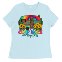 Baby Blue camp more worry less with caravan Ladies Tee - Artiststas
