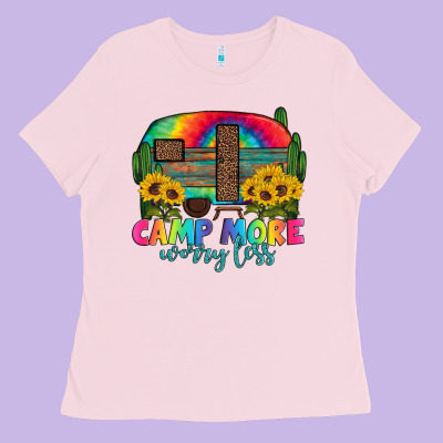 Camp More Worry Less With Caravan Ladies Tee Designed By Artiststas
