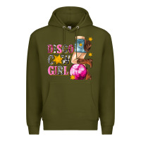 Army Green disco cowgirl Premium Hoodie - texasbilliewilder