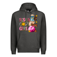 Charcoal Heather disco cowgirl Premium Hoodie - texasbilliewilder
