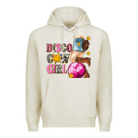 Oatmeal Heather disco cowgirl Premium Hoodie - texasbilliewilder