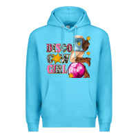 Ocean Blue disco cowgirl Premium Hoodie - texasbilliewilder