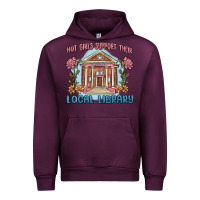 Mauve Wine hot girls support their local library Urban Hoodie - MaliasSmallBusiness