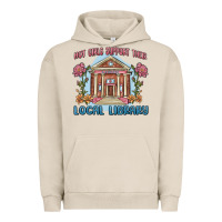 Pigment French Oak hot girls support their local library Urban Hoodie - MaliasSmallBusiness