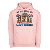 Pigment Salmon hot girls support their local library Urban Hoodie - MaliasSmallBusiness