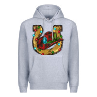 Heather Grey Christmas Horseshoe Premium Hoodie - RanaPortraitStore