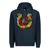 Navy Christmas Horseshoe Premium Hoodie - RanaPortraitStore