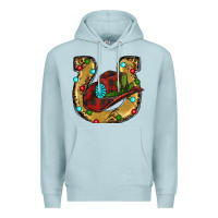 Blue Mist Christmas Horseshoe Premium Hoodie - RanaPortraitStore