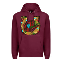 Burgundy Christmas Horseshoe Premium Hoodie - RanaPortraitStore