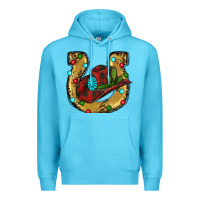 Ocean Blue Christmas Horseshoe Premium Hoodie - RanaPortraitStore