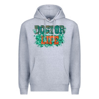Heather Grey doctor life Premium Hoodie - texasbilliewilder