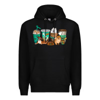 Black dog coffee cups Premium Hoodie - texasbilliewilder