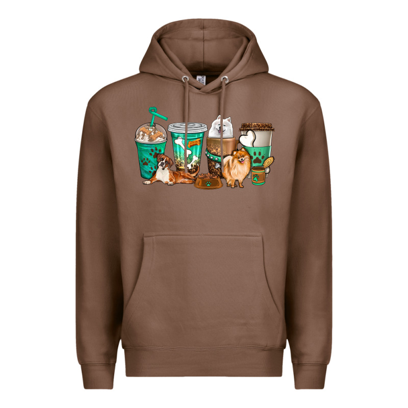 Dog Coffee Cups Premium Hoodie by texasbilliewilder | Teevron