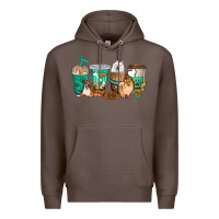 Coffee dog coffee cups Premium Hoodie - texasbilliewilder