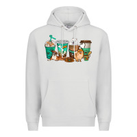 Dove Grey dog coffee cups Premium Hoodie - texasbilliewilder