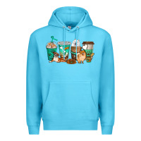 Ocean Blue dog coffee cups Premium Hoodie - texasbilliewilder