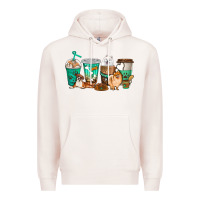 Pale Pink dog coffee cups Premium Hoodie - texasbilliewilder