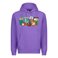 Purple dog coffee cups Premium Hoodie - texasbilliewilder