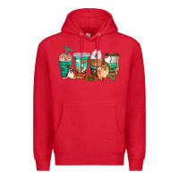 Red dog coffee cups Premium Hoodie - texasbilliewilder