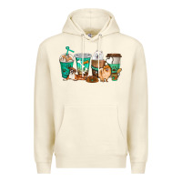 Sandshell dog coffee cups Premium Hoodie - texasbilliewilder