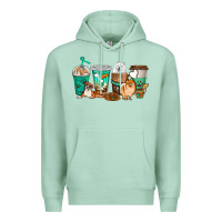 Seafoam dog coffee cups Premium Hoodie - texasbilliewilder