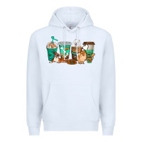 White dog coffee cups Premium Hoodie - texasbilliewilder