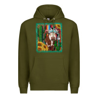 Army Green Western Christmas Cow Premium Hoodie - RanaPortraitStore