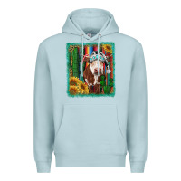 Blue Mist Western Christmas Cow Premium Hoodie - RanaPortraitStore