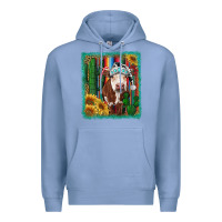 Colony Blue Western Christmas Cow Premium Hoodie - RanaPortraitStore