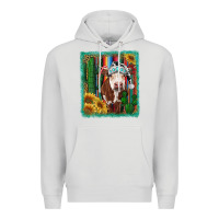 Dove Grey Western Christmas Cow Premium Hoodie - RanaPortraitStore