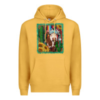 Mustard Western Christmas Cow Premium Hoodie - RanaPortraitStore